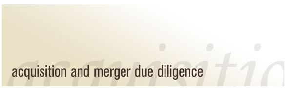 Acquisition and merger due diligence